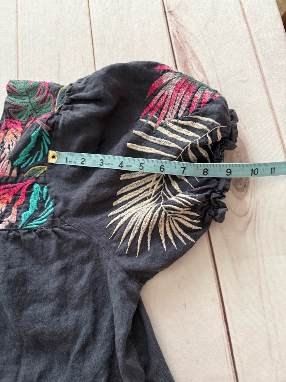 Johnny Was Kaluhi Tunic Dress 2X Lagenlook Boho Embroidered 100% Linen Tropical - Picture 7 of 12